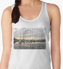 Herringbone Sky Patterns with Yachts and Boats Women's Tank Top