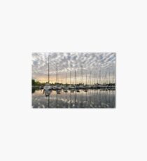 Herringbone Sky Patterns with Yachts and Boats Art Board