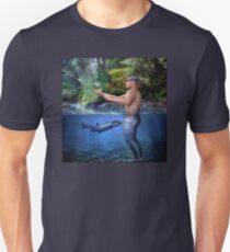 Naked Fisherman (Fish Bait Joke) Unisex T-Shirt
