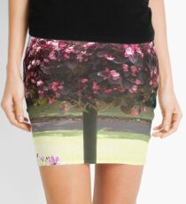 Pink Flower Tree Mini Skirt