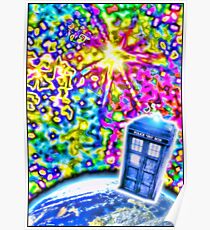 Tardis in a Psychedelic Universe Poster