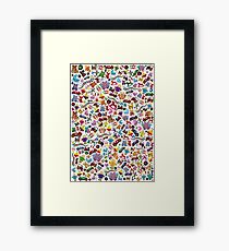 Many little toys - toy pattern Framed Print