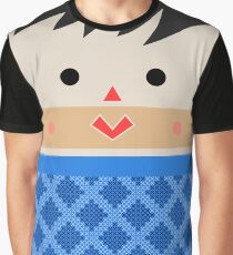 Camiseta gráfica Muñeca de Trapo Hombre (Male Mexican Cloth Doll) Square Friends (Blue and Green)