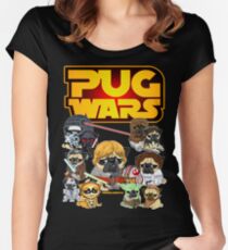 Pug-Kriege Tailliertes Rundhals-Shirt