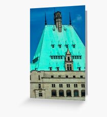 Green-Roofed Stone Building Greeting Card