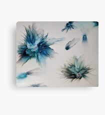 Blue blooms and petals Canvas Print