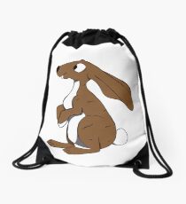 bright eyed and bushy tailed Drawstring Bag