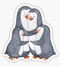 Penguins family. Hug Sticker