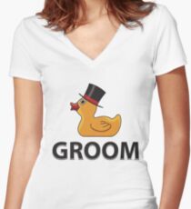 Groom Rubberduck - Funny Duck Gift Women's Fitted V-Neck T-Shirt