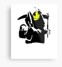 Banksy Sourire Grim Reaper! Impression métallique