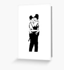 Banksy Policemen Kissing Greeting Card