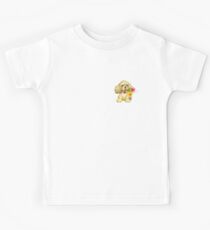 Cute Spaniel with Flowers Kids Tee