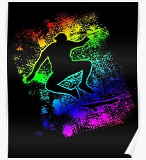 Skateboarding T-shirt Cool Silhouette Skater Tee Gay Poster