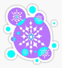 A Snowflake Design in Lavender and Aqua Blue Sticker