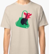 Angry animals: chihuahua in little green bag Classic T-Shirt