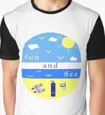 Summer rest. Equipment for diving. Graphic T-Shirt