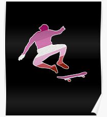 Skateboarding T-shirt Cool Silhouette Skater Tee Lesbian Poster