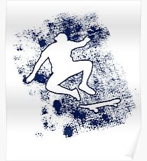 Skateboarding Gift Apparel Skateboarding T-shirt Cool Silhouette Skater Tee Gifts boys Poster