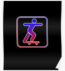Skateboarding Gift Apparel Skateboarding T-shirt Cool Silhouette Skater Tee Gifts boys Poster