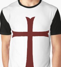 Red Crusader Cross Deus Vult Graphic T-Shirt