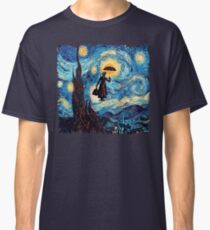 The Flying Lady with an Umbrella Oil Painting Classic T-Shirt