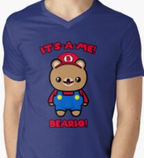 Bear Cute Funny Kawaii Mario Parody Men's V-Neck T-Shirt