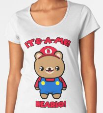 Bear Cute Funny Kawaii Mario Parody Women's Premium T-Shirt