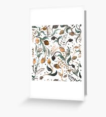 Watercolor pattern with abstract flowers. Greeting Card
