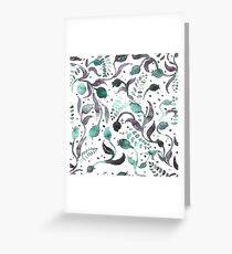 Watercolor pattern with abstract flowers. Greeting Card