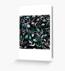 Watercolor pattern with abstract flowers Greeting Card