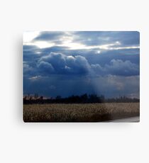 Corn Fields and Storms Metal Print