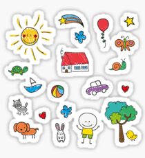 Lovely Kids Doodle Bedding Set | Children Pattern Sticker
