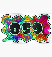 ABSTRACT, GROOVY, AND PSYCHEDELIC 859 DESIGN - VIBRANT COLORS WITH YOUR FAVORITE AREA CODE Poster