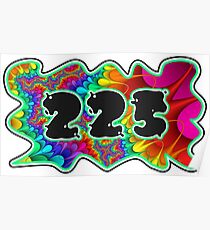 ABSTRACT, GROOVY, AND PSYCHEDELIC 225 DESIGN - VIBRANT COLORS WITH YOUR FAVORITE AREA CODE Poster
