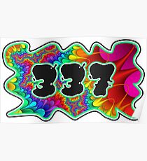 ABSTRACT, GROOVY, AND PSYCHEDELIC 337 DESIGN - VIBRANT COLORS WITH YOUR FAVORITE AREA CODE Poster