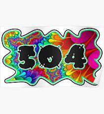 ABSTRACT, GROOVY, AND PSYCHEDELIC 504 DESIGN - VIBRANT COLORS WITH YOUR FAVORITE AREA CODE Poster