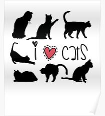 i love cats, kittens, cat design gift idea Poster