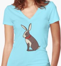 Peppy Hare Women's Fitted V-Neck T-Shirt
