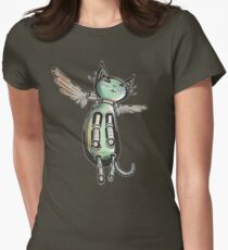 Winged Cat colored version Women's Fitted T-Shirt