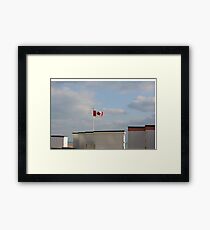 CANADIAN flag flies over UK Goring WW2 billet DDay zone Framed Print
