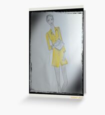 Girl Wearing A Yellow Shirt Dress (Fashion Illustration) Greeting Card