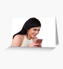 kylie jenner with phone meme Greeting Card