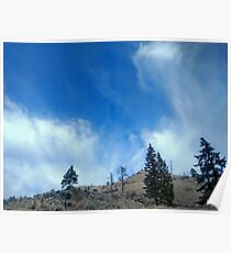 Wispy Clouds over Grassland Poster