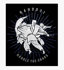 Randori Multiple attackers Martial arts training in japanese martial arts: aikido, jiu jitsu, judo, kendo, karate. Photographic Print