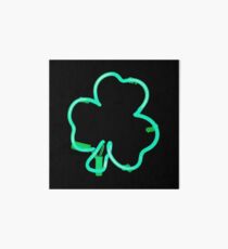 Neon Irish Shamrock Art Board