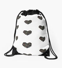 Vinyl Heart Drawstring Bag
