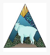 Mountain Goat Geometric Triangle Landscape Photographic Print