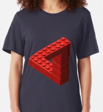Escher Toy Bricks - Red Slim Fit T-Shirt