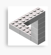 Escher Toy Bricks - White Metal Print