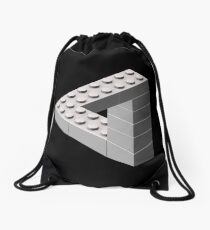 Escher Toy Bricks - White Drawstring Bag